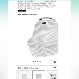 Milk Snob Heather Gray Stripe 5-in-1 Cover